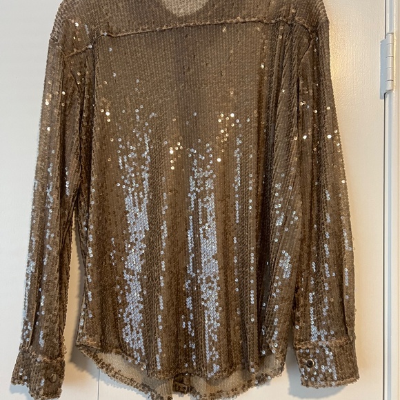 4SI3NNA Long-Sleeve Sequin Buttondown Shirt from Anthropologie - Picture 4 of 6